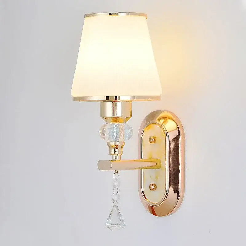 Gold Crystal Fabric Sconce