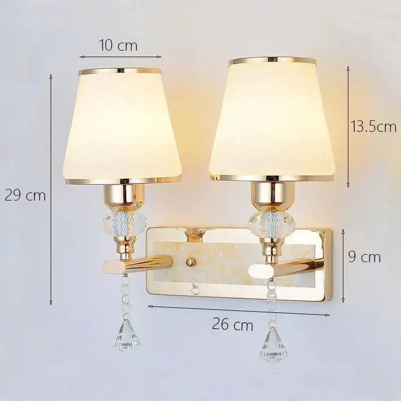 Gold Crystal Fabric Sconce