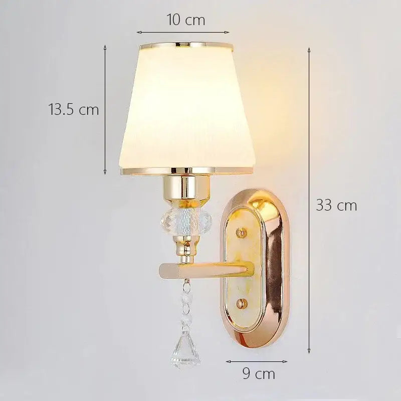 Gold Crystal Fabric Sconce