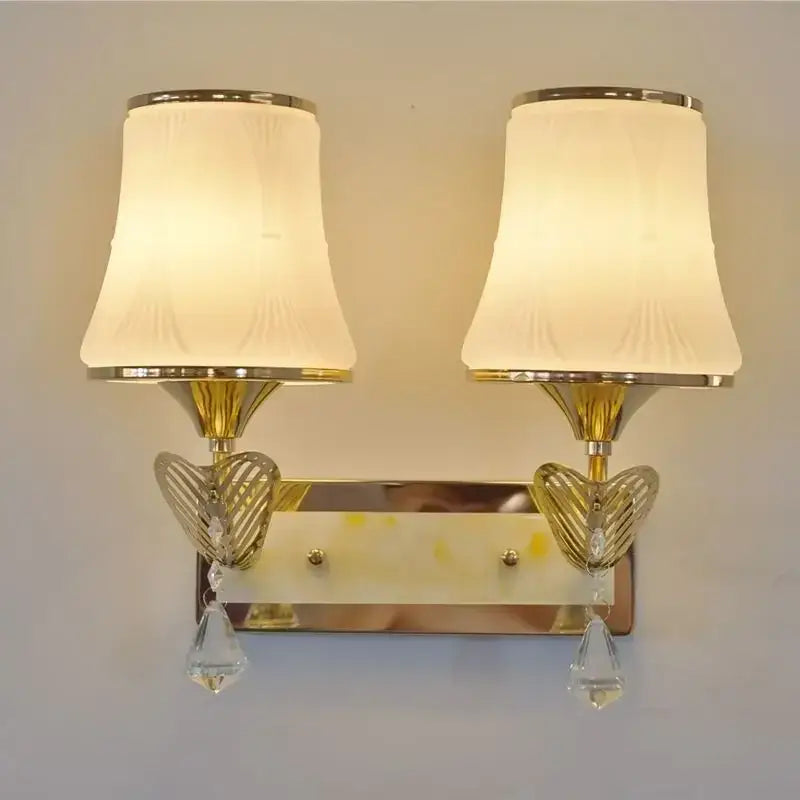 Gold Crystal Fabric Sconce