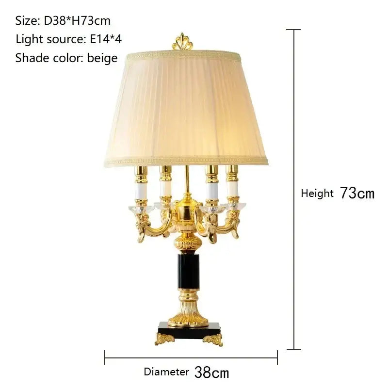 Gold Crystal Black Table Lamp