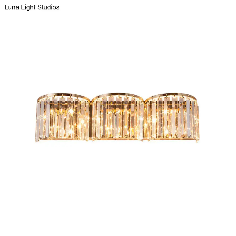 Gold Crystal Block Sconce Sleek Contemporary