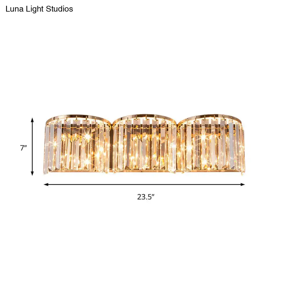 Gold Crystal Block Sconce Sleek Contemporary