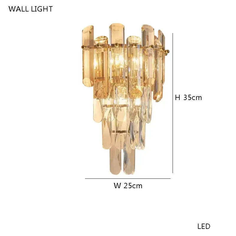 Gold Crystal Hanging Lamp