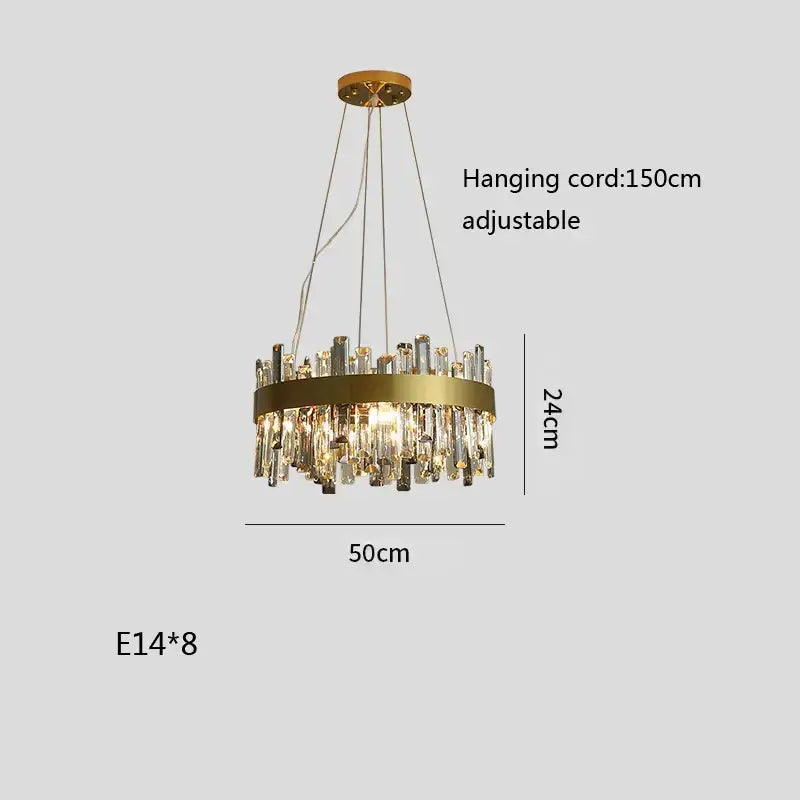Gold Crystal Hanging Lamp