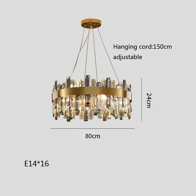 Gold Crystal Hanging Lamp