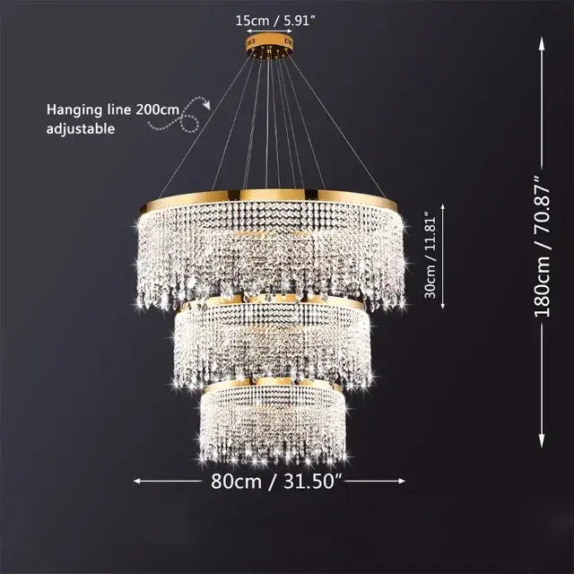 Gold Crystal Dining Fixture
