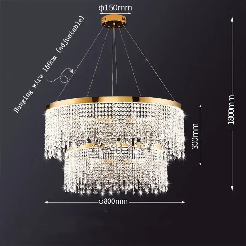 Gold Crystal Dining Fixture