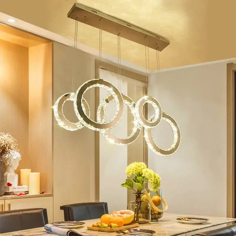 Gold Circle Pendant Chandelier