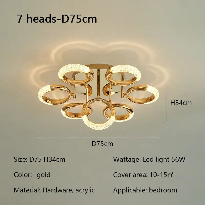 Gold Circle Ring Ceiling Light