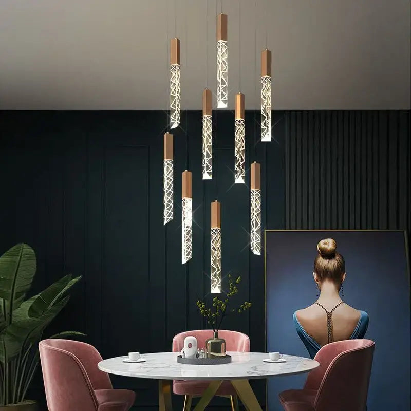 Gold Crystal Spiral 68-Light Cascading Chandelier