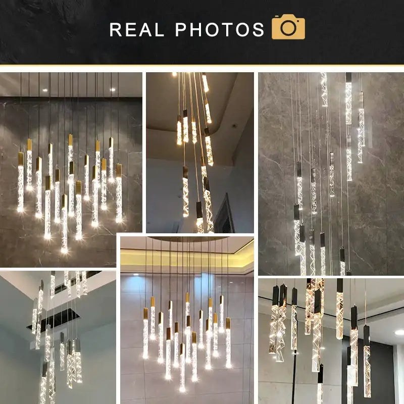 Gold Crystal Spiral 68-Light Cascading Chandelier