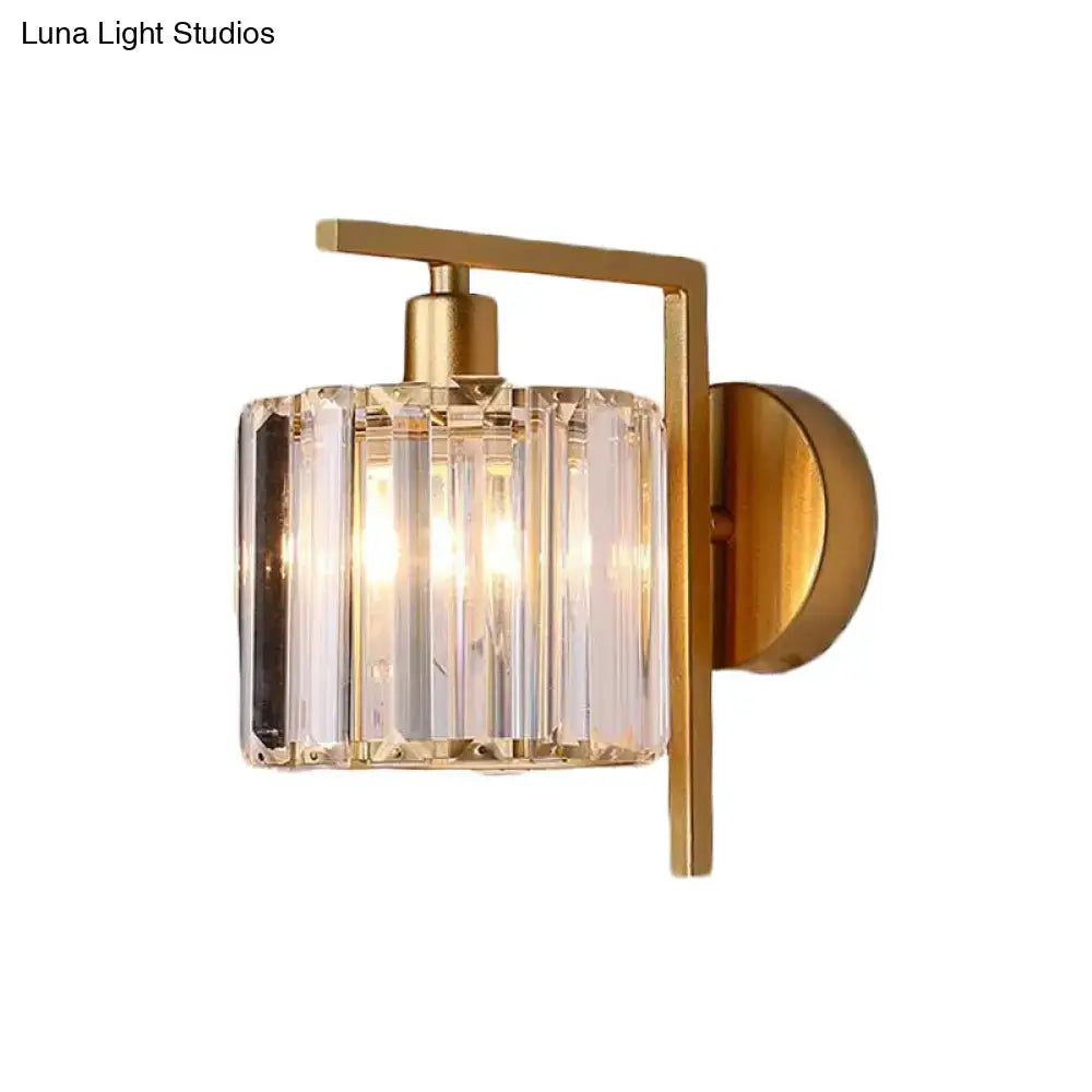 Gold Crystal Column Sconce