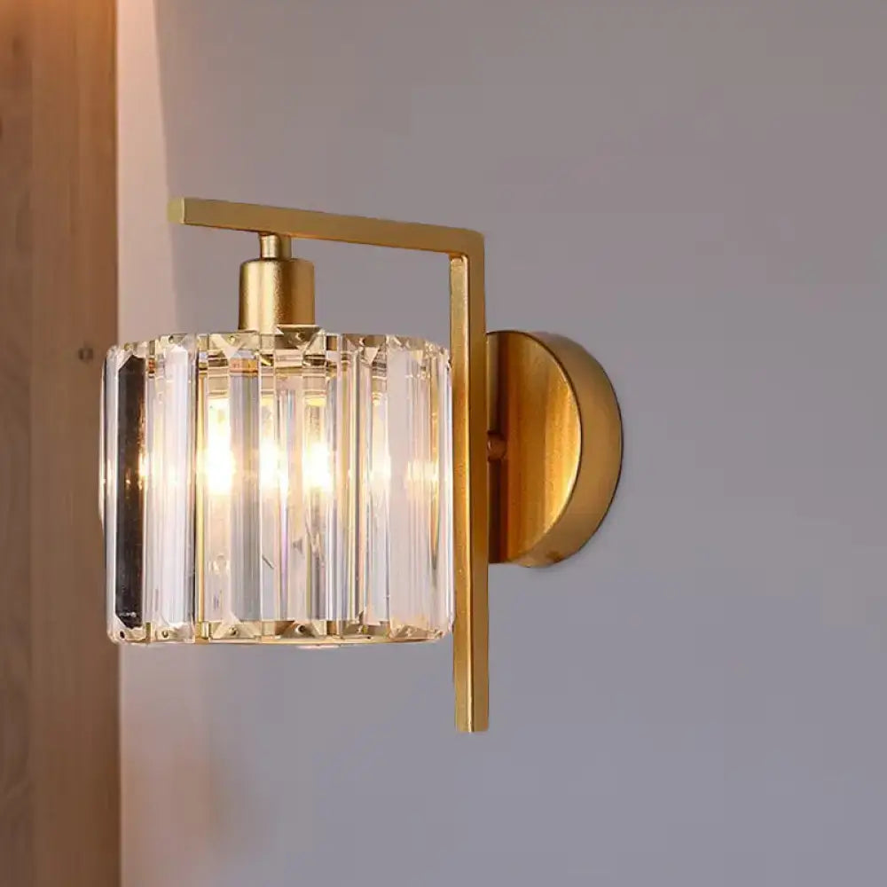 Gold Crystal Column Sconce