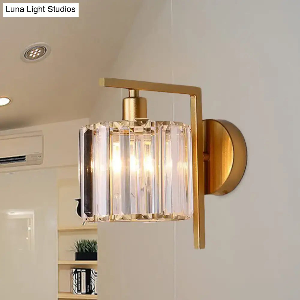 Gold Crystal Column Sconce