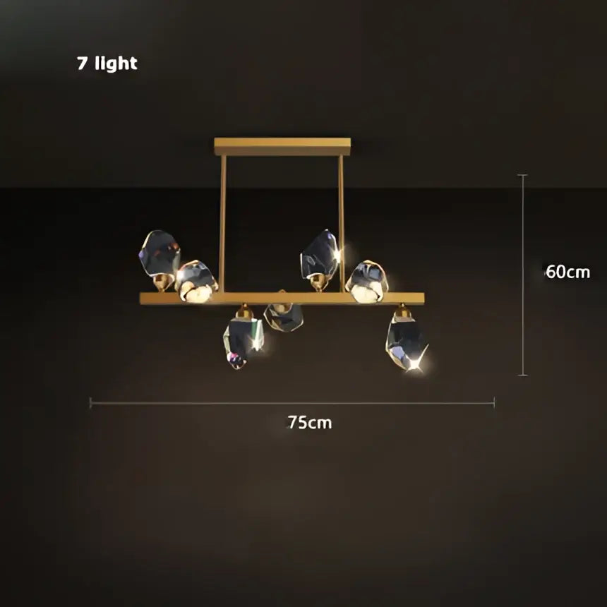 Copper Crystal Round Chandelier