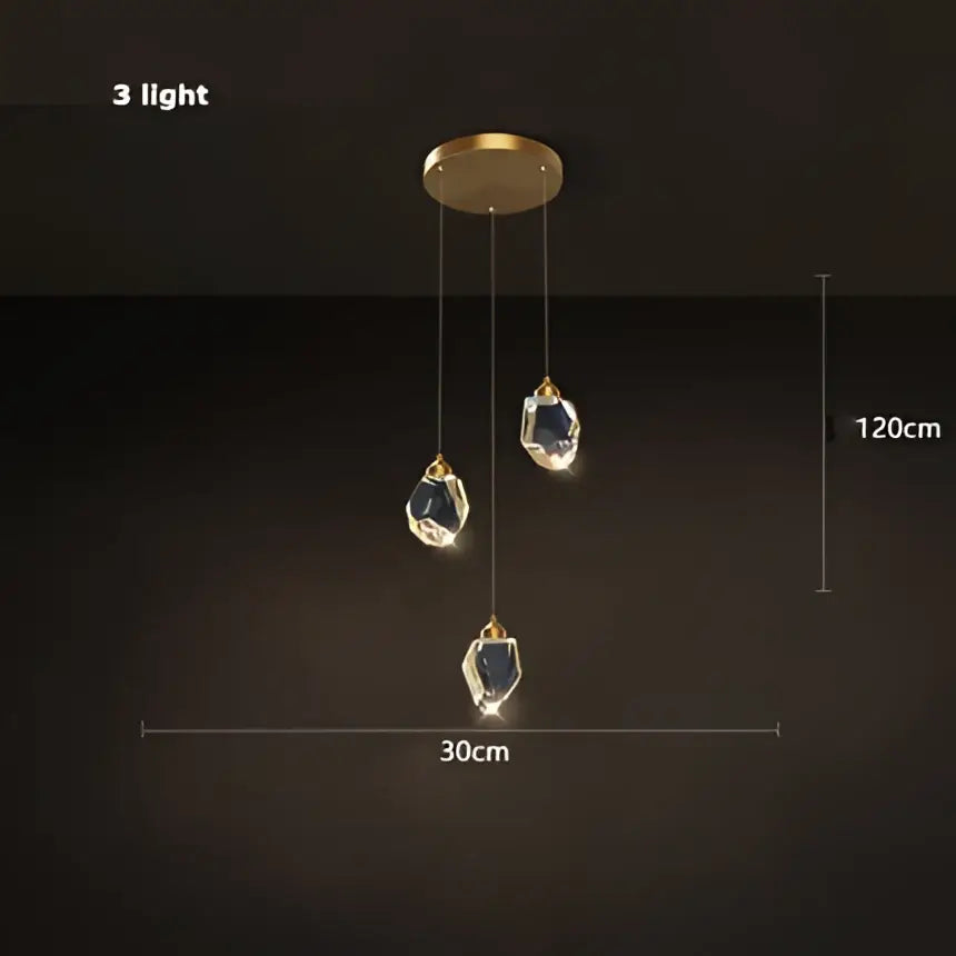 Copper Crystal Round Chandelier
