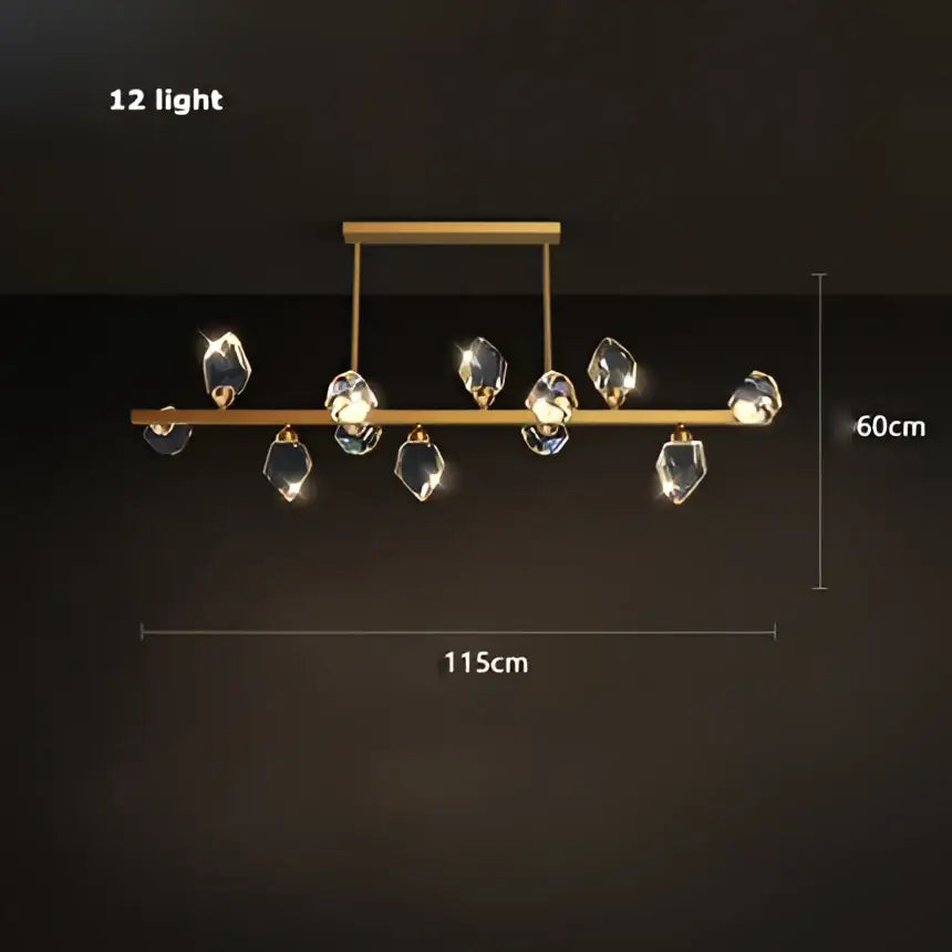 Copper Crystal Round Chandelier