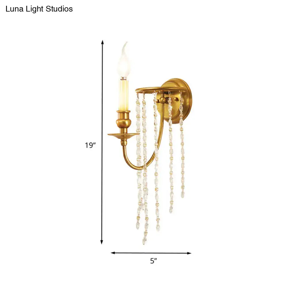 Gold Crystal Candle Wall Lamp Strand Design