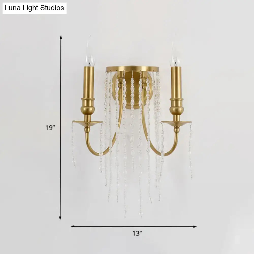 Gold Crystal Candle Wall Lamp Strand Design