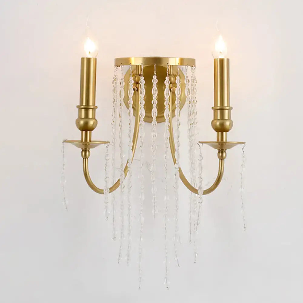 Gold Crystal Candle Wall Lamp Strand Design