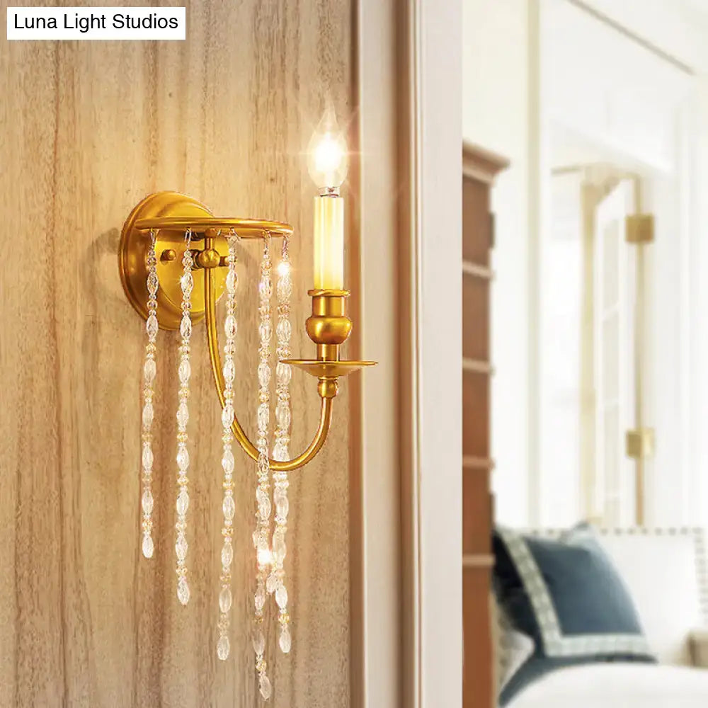 Gold Crystal Candle Wall Lamp Strand Design