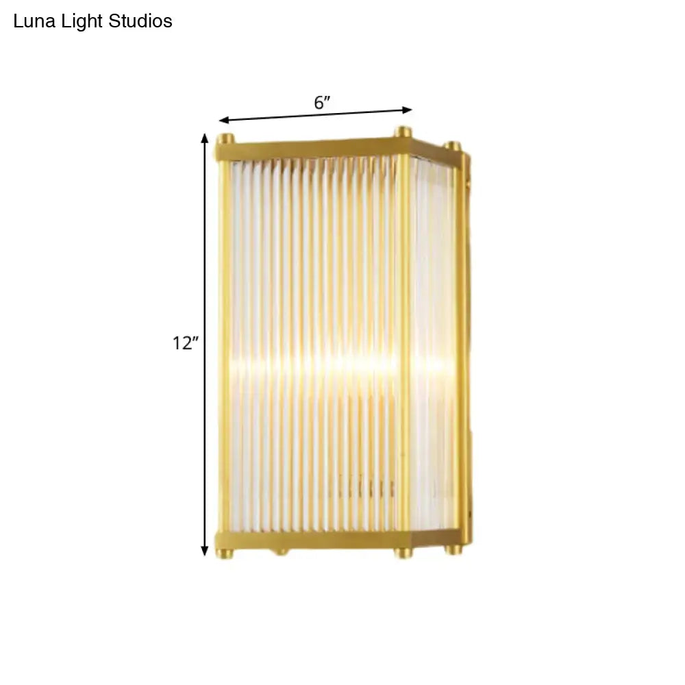 Gold Crystal Cuboid Sconce