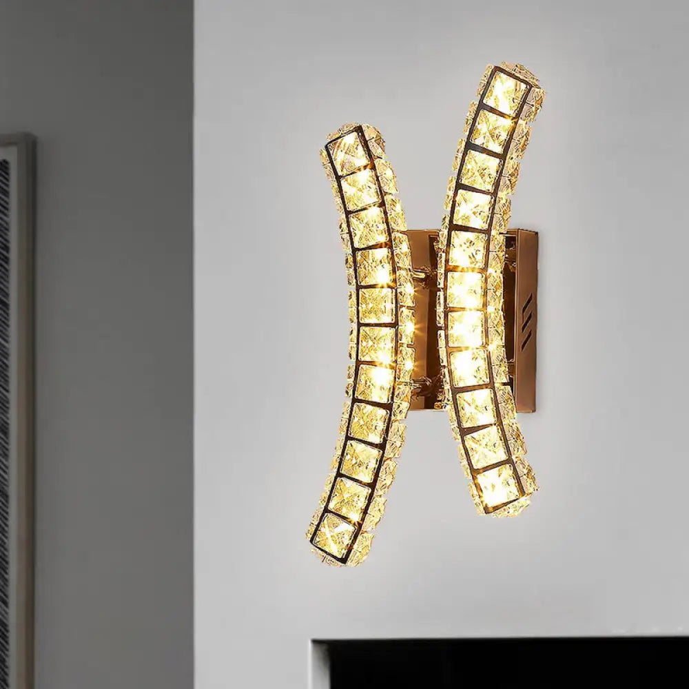 Gold Crystal Dual Sconce