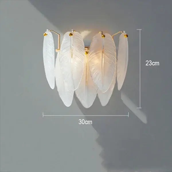 Gold Crystal Feather Chandelier Pearl Layered