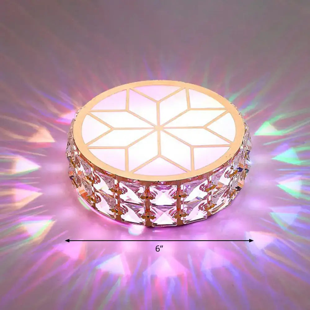 Gold Crystal Flush Light