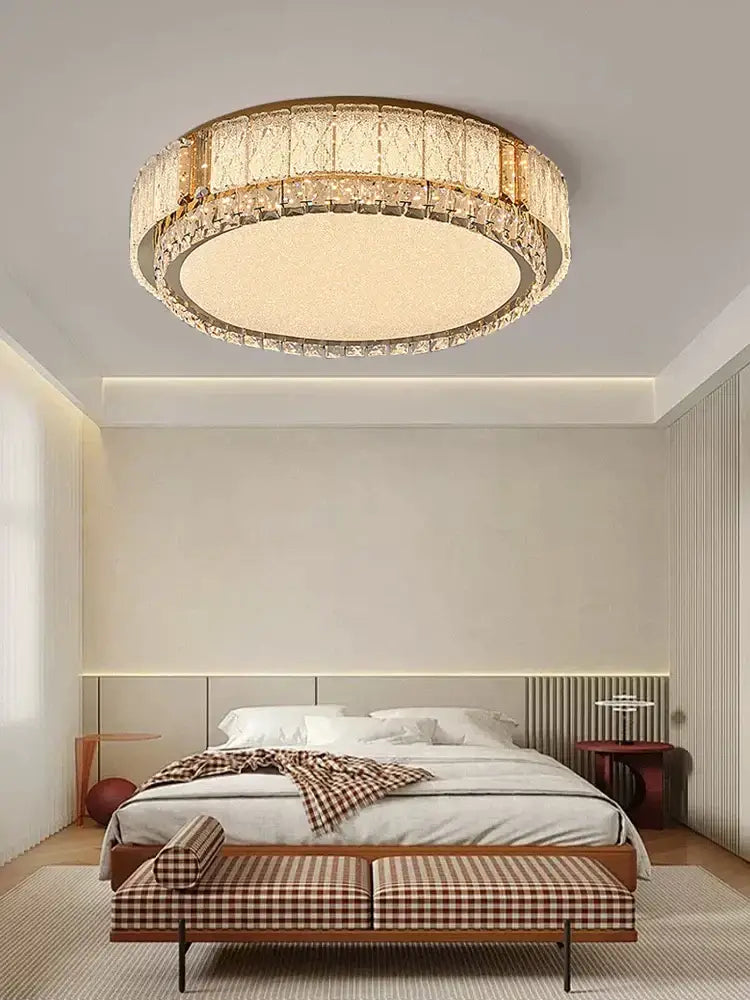 Gold Crystal Ceiling Fixture