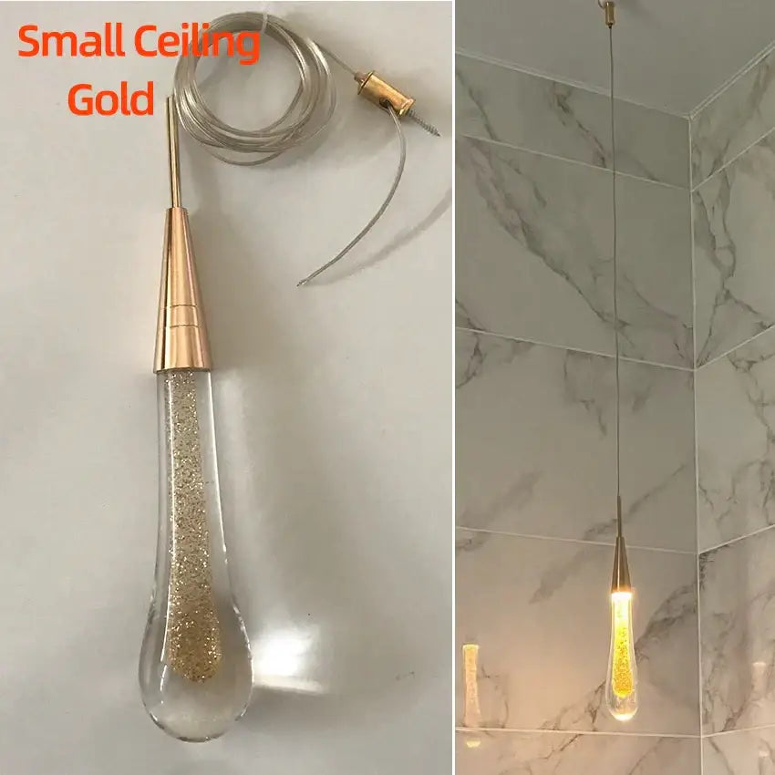 Gold Crystal Teardrop Pendant