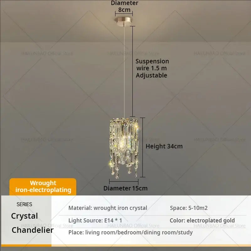 Gold Crystal Headboard Chandelier