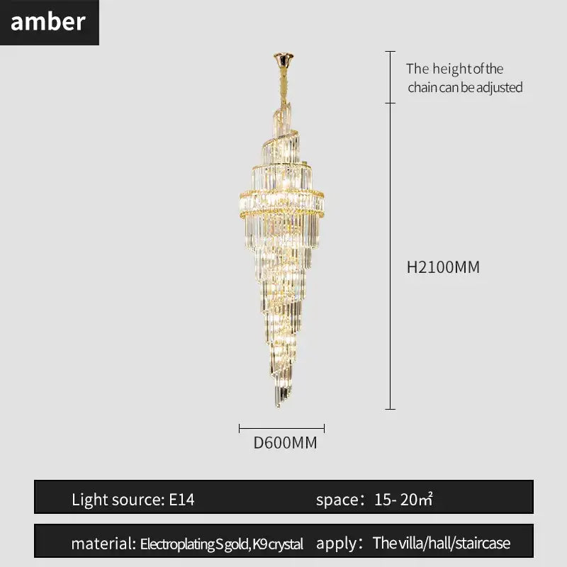 Gold Crystal Hollow Chandelier