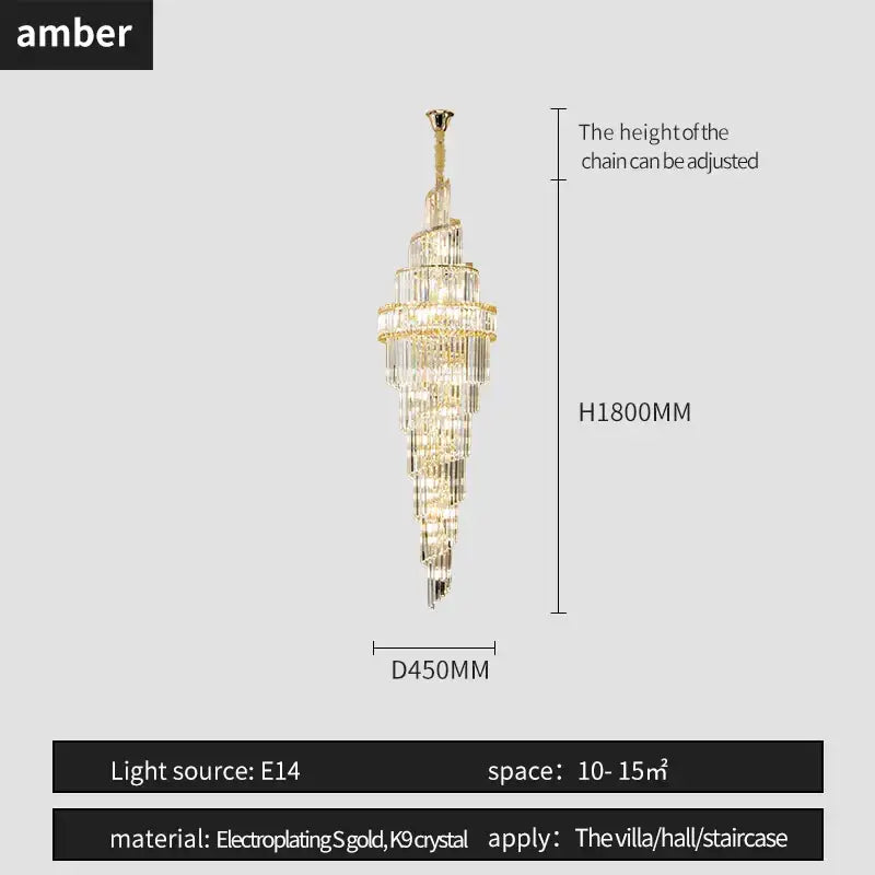Gold Crystal Hollow Chandelier