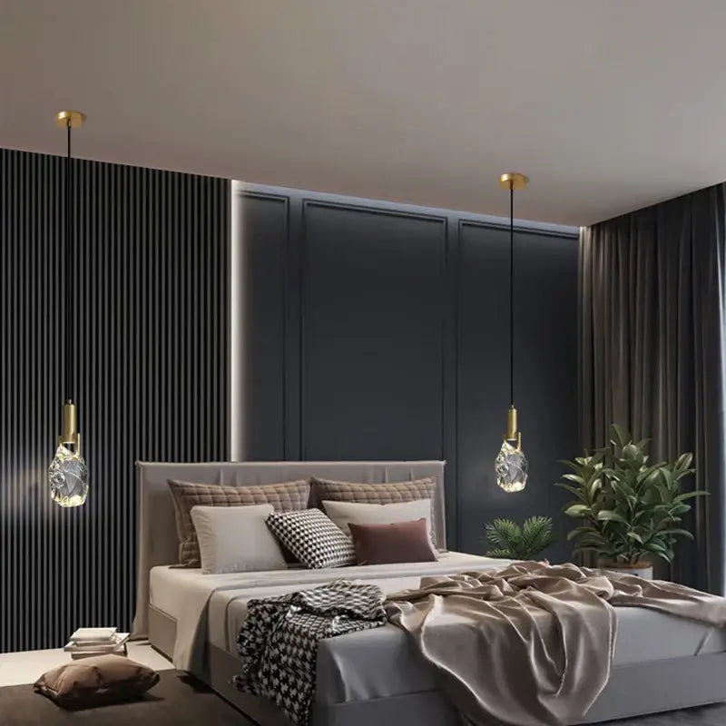 Gold Crystal Bedside Pendant