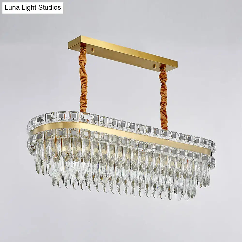 Gold Tiered Crystal Pendant