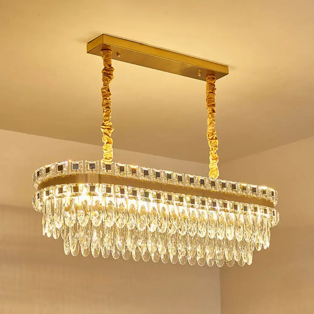 Gold Tiered Crystal Pendant