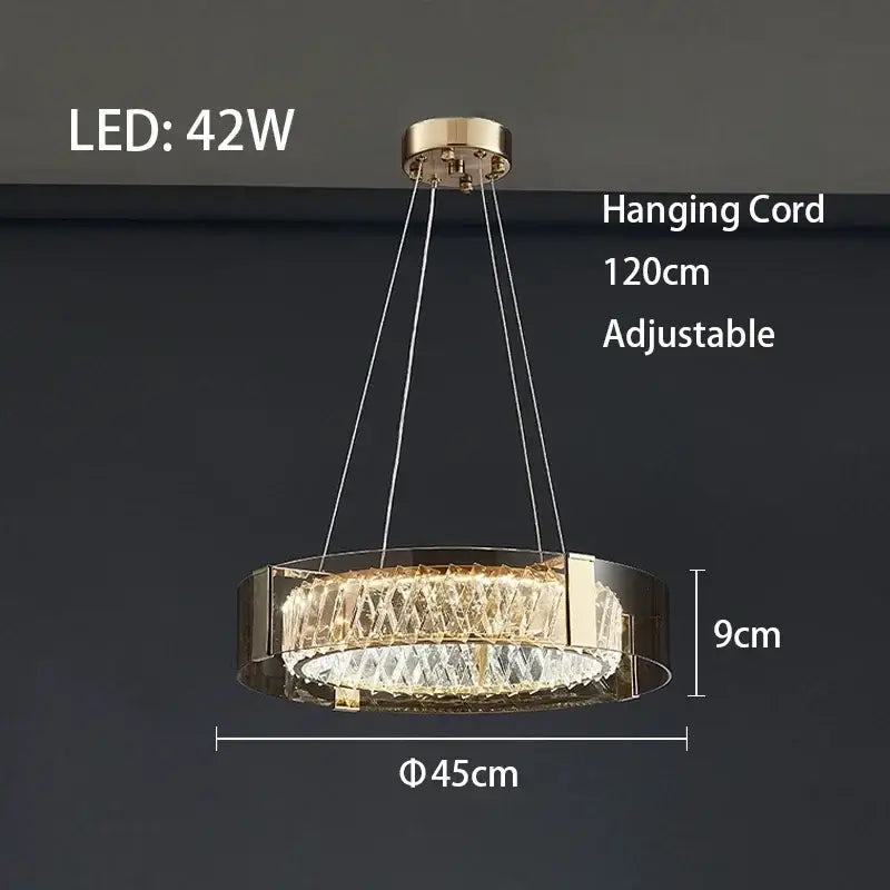 Gold Crystal Ceiling Chandelier 45 To 80cm