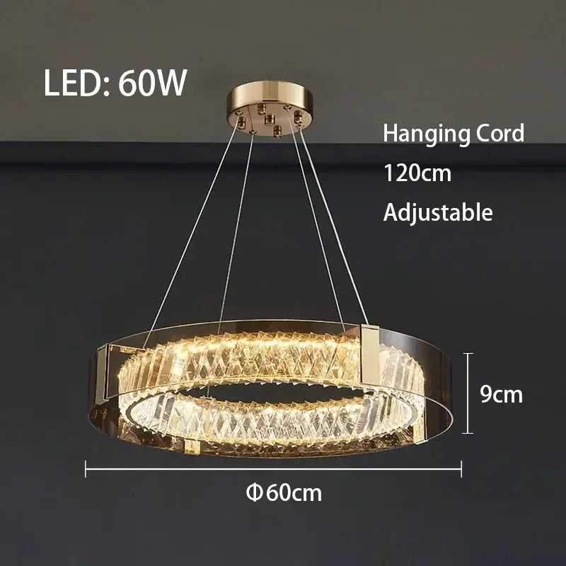 Gold Crystal Ceiling Chandelier 45 To 80cm