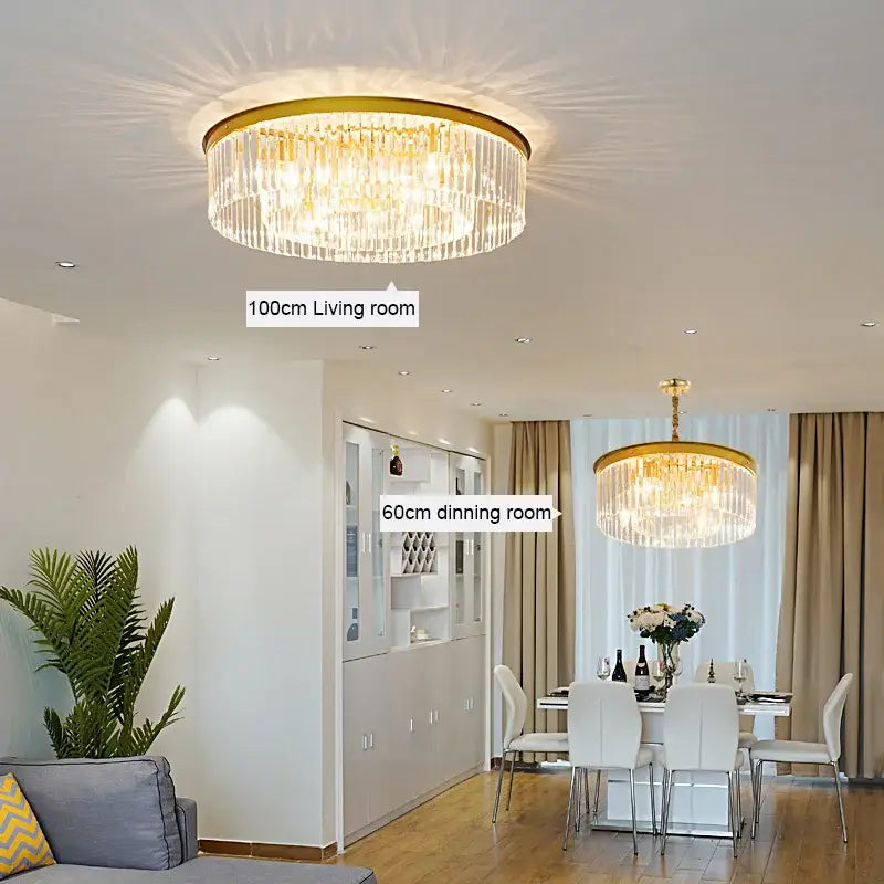 Gold Crystal Minimalist Chandelier