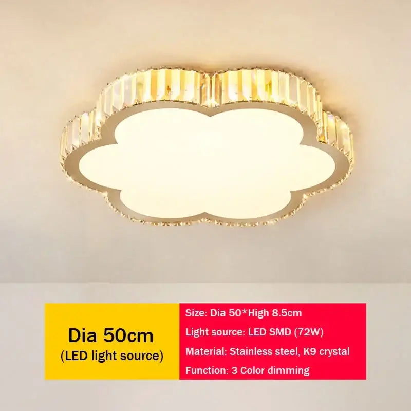 Gold Crystal Moon Ceiling Light