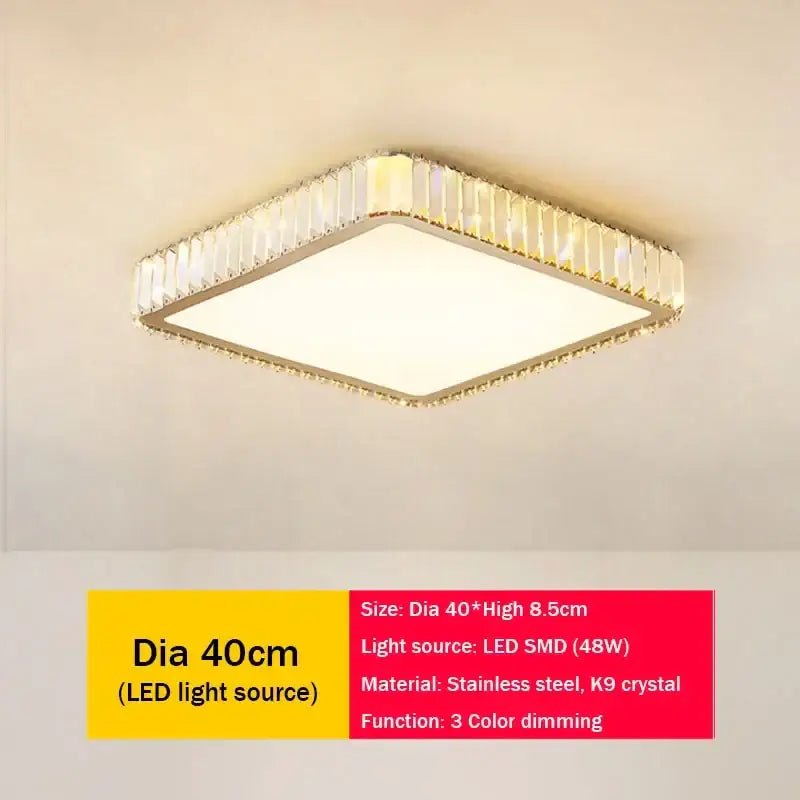 Gold Crystal Moon Ceiling Light