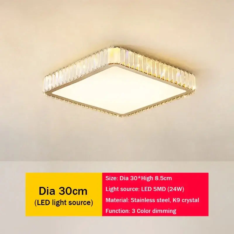Gold Crystal Moon Ceiling Light