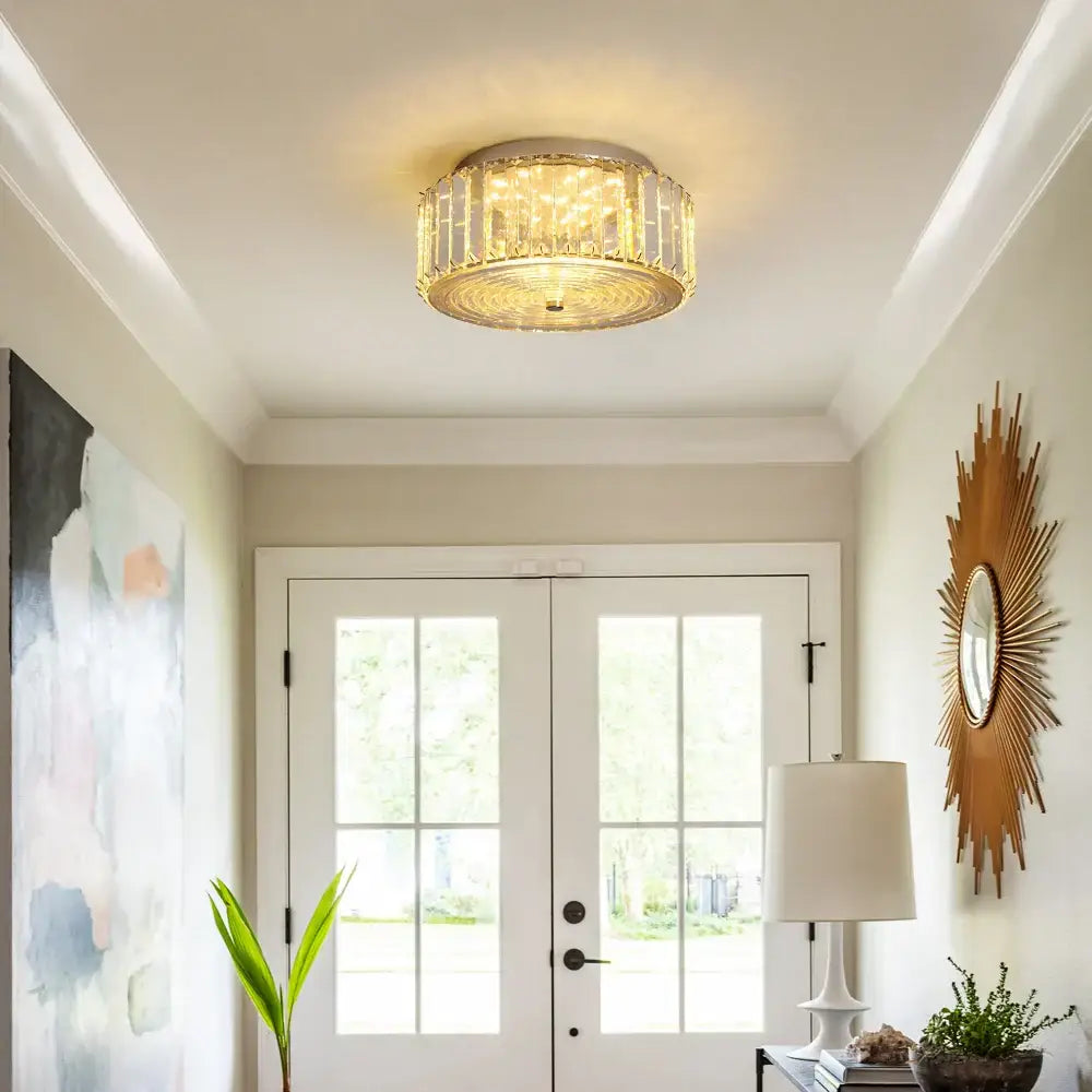 Gold Crystal Dining Chandelier Compact 27cm