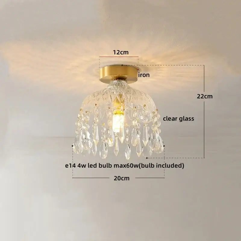 Gold Crystal Living Chandelier Clear Glass Option