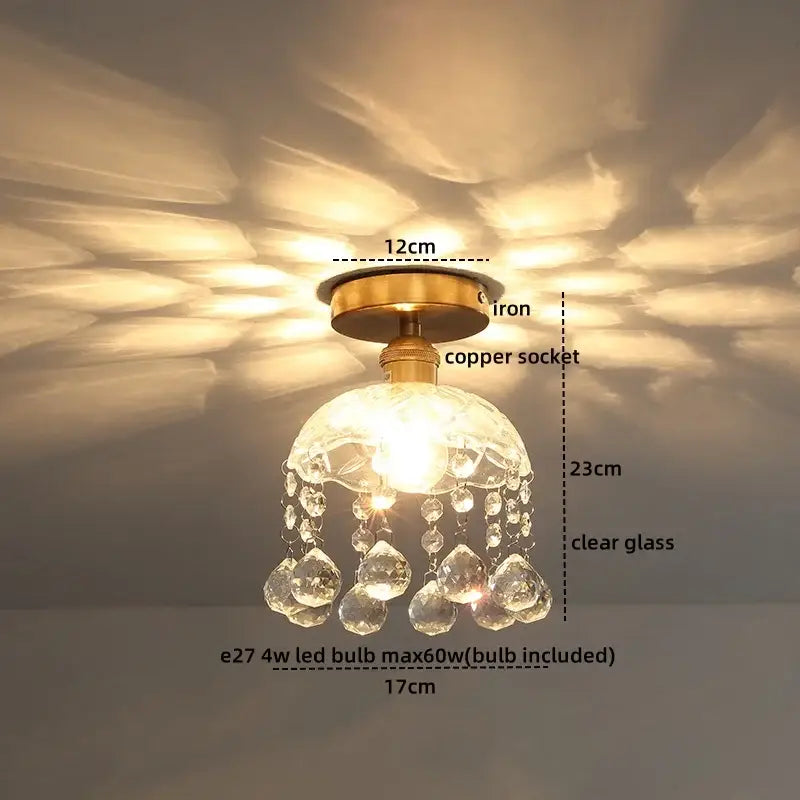 Gold Crystal Living Chandelier Clear Glass Option