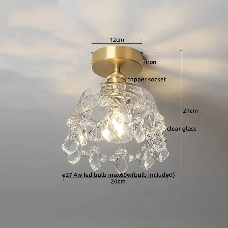 Gold Crystal Living Chandelier Clear Glass Option
