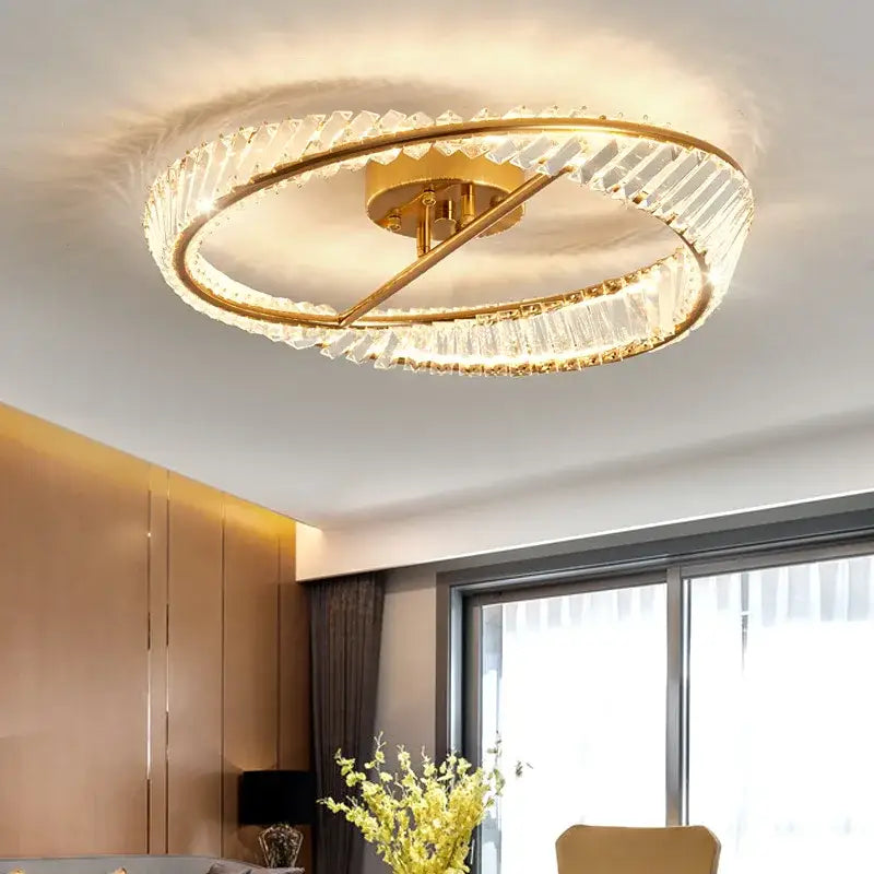 Gold Crystal LED 60cm Chandelier