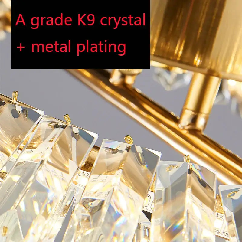 Gold Crystal LED 60cm Chandelier